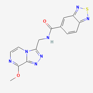 molecular formula C14H11N7O2S B2832983 N-((8-methoxy-[1,2,4]triazolo[4,3-a]pyrazin-3-yl)methyl)benzo[c][1,2,5]thiadiazole-5-carboxamide CAS No. 2034598-10-0