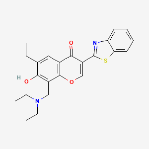molecular formula C23H24N2O3S B2832988 3-(1,3-benzothiazol-2-yl)-8-[(diethylamino)methyl]-6-ethyl-7-hydroxy-4H-chromen-4-one CAS No. 222716-30-5