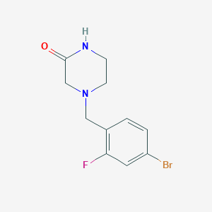 4-[(4-Bromo-2-fluorophenyl)methyl]piperazin-2-one
