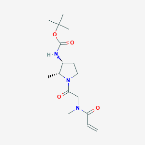 Tert-butyl N-[(2R,3R)-2-methyl-1-[2-[methyl(prop-2-enoyl)amino]acetyl]pyrrolidin-3-yl]carbamate