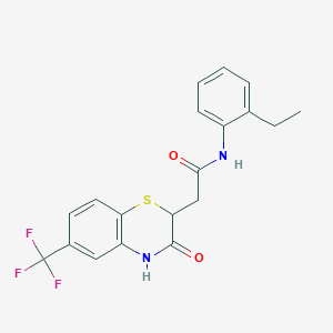 molecular formula C19H17F3N2O2S B2833012 N-(2-ethylphenyl)-2-[3-oxo-6-(trifluoromethyl)-3,4-dihydro-2H-1,4-benzothiazin-2-yl]acetamide CAS No. 432011-35-3