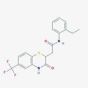 N-(2-ethylphenyl)-2-[3-oxo-6-(trifluoromethyl)-3,4-dihydro-2H-1,4-benzothiazin-2-yl]acetamide