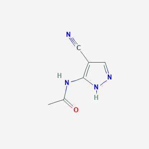 molecular formula C8H10N4O3 B2833022 N-(4-cyano-1H-pyrazol-5-yl)acetamide CAS No. 117868-30-1