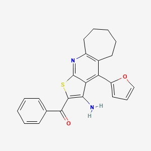 (3-amino-4-(furan-2-yl)-6,7,8,9-tetrahydro-5H-cyclohepta[b]thieno[3,2-e]pyridin-2-yl)(phenyl)methanone