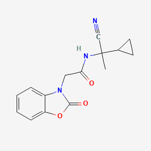 molecular formula C15H15N3O3 B2833030 N-(1-cyano-1-cyclopropylethyl)-2-(2-oxo-2,3-dihydro-1,3-benzoxazol-3-yl)acetamide CAS No. 1110918-51-8
