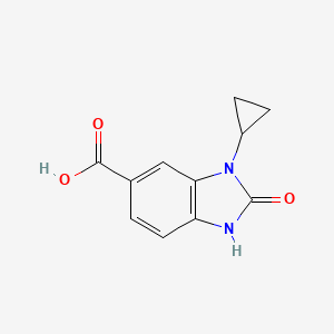 molecular formula C11H10N2O3 B2833038 3-cyclopropyl-2-oxo-2,3-dihydro-1H-1,3-benzodiazole-5-carboxylic acid CAS No. 1545947-91-8