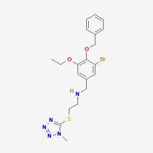 molecular formula C20H24BrN5O2S B283304 N-[4-(benzyloxy)-3-bromo-5-ethoxybenzyl]-N-{2-[(1-methyl-1H-tetraazol-5-yl)sulfanyl]ethyl}amine 