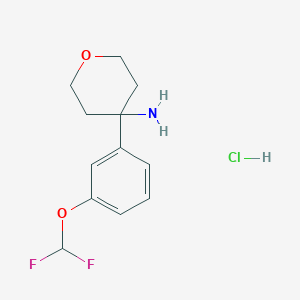 4-[3-(Difluoromethoxy)phenyl]oxan-4-amine;hydrochloride