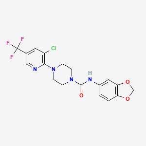 N-(1,3-benzodioxol-5-yl)-4-[3-chloro-5-(trifluoromethyl)-2-pyridinyl]tetrahydro-1(2H)-pyrazinecarboxamide