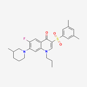 3-((3,5-dimethylphenyl)sulfonyl)-6-fluoro-7-(3-methylpiperidin-1-yl)-1-propylquinolin-4(1H)-one