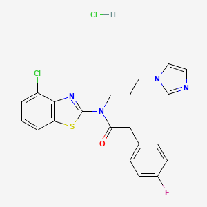 N-(3-(1H-imidazol-1-yl)propyl)-N-(4-chlorobenzo[d]thiazol-2-yl)-2-(4-fluorophenyl)acetamide hydrochloride