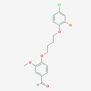 molecular formula C18H18BrClO4 B2833066 4-[4-(2-Bromo-4-chlorophenoxy)butoxy]-3-methoxybenzaldehyde CAS No. 428495-56-1