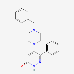 molecular formula C21H22N4O B2833074 5-(4-benzylpiperazino)-6-phenyl-3(2H)-pyridazinone CAS No. 477863-26-6