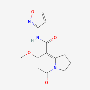 molecular formula C13H13N3O4 B2833081 N-(isoxazol-3-yl)-7-methoxy-5-oxo-1,2,3,5-tetrahydroindolizine-8-carboxamide CAS No. 2034333-11-2