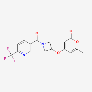 6-methyl-4-((1-(6-(trifluoromethyl)nicotinoyl)azetidin-3-yl)oxy)-2H-pyran-2-one
