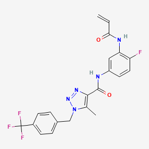 N-[4-Fluoro-3-(prop-2-enoylamino)phenyl]-5-methyl-1-[[4-(trifluoromethyl)phenyl]methyl]triazole-4-carboxamide