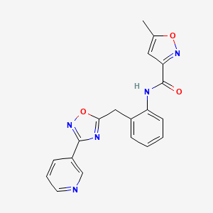5-methyl-N-(2-((3-(pyridin-3-yl)-1,2,4-oxadiazol-5-yl)methyl)phenyl)isoxazole-3-carboxamide