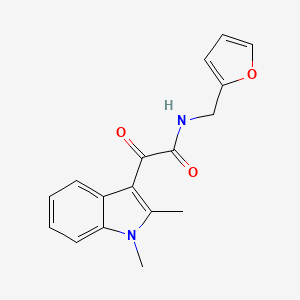 molecular formula C17H16N2O3 B2833103 2-(1,2-dimethyl-1H-indol-3-yl)-N-(furan-2-ylmethyl)-2-oxoacetamide CAS No. 862831-16-1