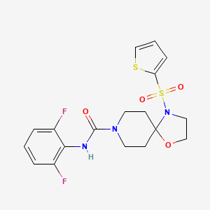 N-(2,6-difluorophenyl)-4-(thiophen-2-ylsulfonyl)-1-oxa-4,8-diazaspiro[4.5]decane-8-carboxamide