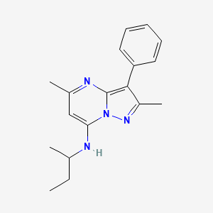 molecular formula C18H22N4 B2833112 N-(butan-2-yl)-2,5-dimethyl-3-phenylpyrazolo[1,5-a]pyrimidin-7-amine CAS No. 877798-39-5