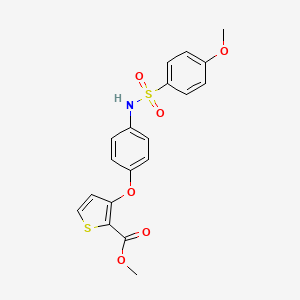 molecular formula C19H17NO6S2 B2833125 甲酸甲酯3-(4-{[(4-甲氧苯基)磺酰]氨基}苯氧基)-2-噻吩羧酸酯 CAS No. 900015-19-2