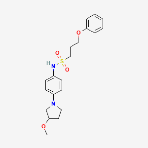 molecular formula C20H26N2O4S B2833126 N-[4-(3-methoxypyrrolidin-1-yl)phenyl]-3-phenoxypropane-1-sulfonamide CAS No. 1795301-08-4