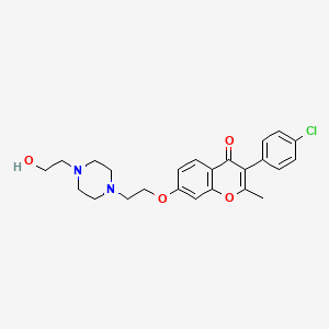 molecular formula C24H27ClN2O4 B2833129 3-(4-chlorophenyl)-7-(2-(4-(2-hydroxyethyl)piperazin-1-yl)ethoxy)-2-methyl-4H-chromen-4-one CAS No. 921162-36-9