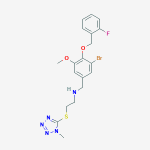 molecular formula C19H21BrFN5O2S B283313 ({3-BROMO-4-[(2-FLUOROPHENYL)METHOXY]-5-METHOXYPHENYL}METHYL)({2-[(1-METHYL-1H-1,2,3,4-TETRAZOL-5-YL)SULFANYL]ETHYL})AMINE 