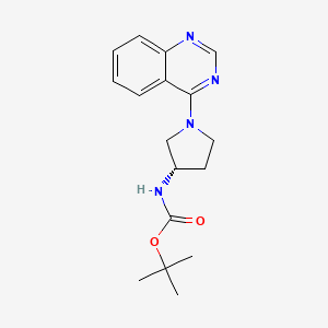 molecular formula C17H22N4O2 B2833142 叔丁基-N-[(3S)-1-(喹唑啉-4-基)吡咯啉-3-基]甲酸酯 CAS No. 1389310-00-2