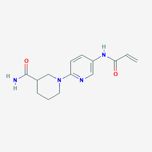 molecular formula C14H18N4O2 B2833153 1-[5-(Prop-2-enoylamino)pyridin-2-yl]piperidine-3-carboxamide CAS No. 2196078-55-2