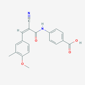 B2833155 4-[[(Z)-2-cyano-3-(4-methoxy-3-methylphenyl)prop-2-enoyl]amino]benzoic acid CAS No. 1051220-64-4