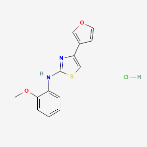 molecular formula C14H13ClN2O2S B2833159 4-(呋喃-3-基)-N-(2-甲氧基苯基)噻唑-2-胺 盐酸盐 CAS No. 2034496-70-1