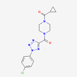 molecular formula C16H17ClN6O2 B2833165 (2-(4-chlorophenyl)-2H-tetrazol-5-yl)(4-(cyclopropanecarbonyl)piperazin-1-yl)methanone CAS No. 1396791-21-1