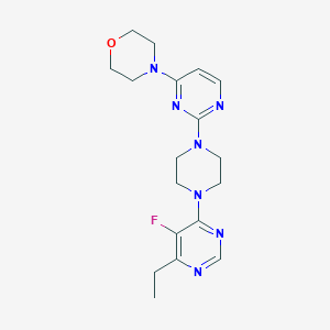 molecular formula C18H24FN7O B2833167 4-[2-[4-(6-Ethyl-5-fluoropyrimidin-4-yl)piperazin-1-yl]pyrimidin-4-yl]morpholine CAS No. 2415492-09-8