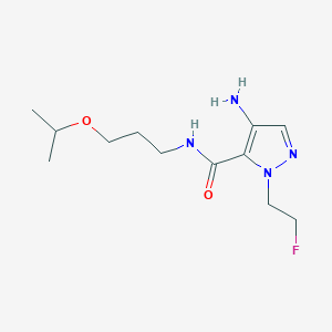 molecular formula C12H21FN4O2 B2833168 4-Amino-1-(2-fluoroethyl)-N-(3-isopropoxypropyl)-1H-pyrazole-5-carboxamide CAS No. 2101196-87-4