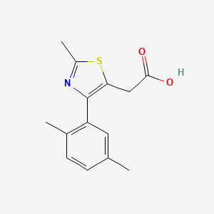 molecular formula C14H15NO2S B2833176 [4-(2,5-Dimethyl-phenyl)-2-methyl-thiazol-5-yl]-acetic acid CAS No. 675856-55-0