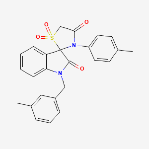 molecular formula C25H22N2O4S B2833177 1-(3-Methylbenzyl)-3'-(p-tolyl)spiro[indoline-3,2'-thiazolidine]-2,4'-dione 1',1'-dioxide CAS No. 941906-44-1