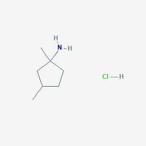 molecular formula C7H16ClN B2833182 1,3-Dimethylcyclopentan-1-amine;hydrochloride CAS No. 2413899-73-5