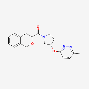 molecular formula C19H21N3O3 B2833184 Isochroman-3-yl(3-((6-methylpyridazin-3-yl)oxy)pyrrolidin-1-yl)methanone CAS No. 2034222-53-0