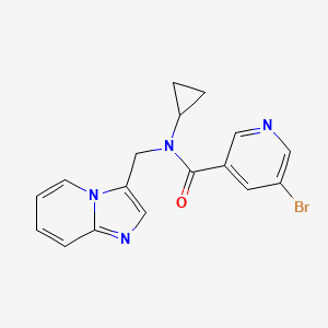 molecular formula C17H15BrN4O B2833186 5-溴-N-环丙基-N-(咪唑[1,2-a]吡啶-3-基甲基)烟酰胺 CAS No. 1448067-07-9