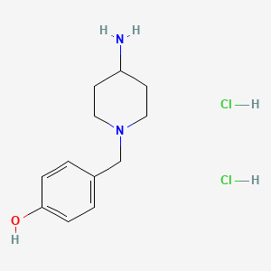 molecular formula C12H20Cl2N2O B2833187 4-[(4-Aminopiperidin-1-yl)methyl]phenoldihydrochloride CAS No. 1286266-04-3