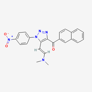 molecular formula C23H19N5O3 B2833191 dimethyl[(E)-2-[4-(naphthalene-2-carbonyl)-1-(4-nitrophenyl)-1H-1,2,3-triazol-5-yl]ethenyl]amine CAS No. 551930-83-7