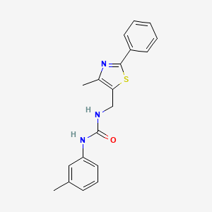 molecular formula C19H19N3OS B2833195 1-((4-Methyl-2-phenylthiazol-5-yl)methyl)-3-(m-tolyl)urea CAS No. 1396572-23-8