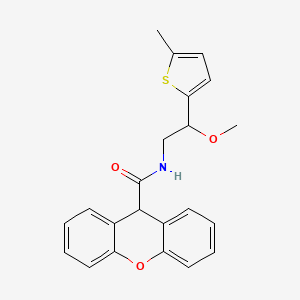 molecular formula C22H21NO3S B2833198 N-[2-Methoxy-2-(5-methylthiophen-2-YL)ethyl]-9H-xanthene-9-carboxamide CAS No. 1797337-48-4