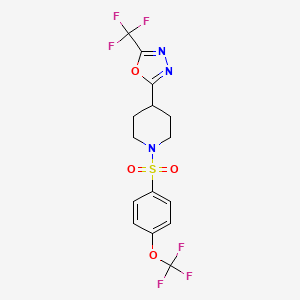 2-(1-((4-(Trifluoromethoxy)phenyl)sulfonyl)piperidin-4-yl)-5-(trifluoromethyl)-1,3,4-oxadiazole