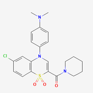 molecular formula C22H24ClN3O3S B2833205 1-(4-{[(3,4-dimethoxyphenyl)sulfonyl]amino}phenyl)-N-propylcyclobutanecarboxamide CAS No. 1251568-40-7