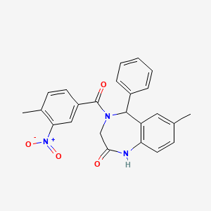 molecular formula C24H21N3O4 B2833207 7-甲基-4-(4-甲基-3-硝基苯甲酰)-5-苯基-3,5-二氢-1H-1,4-苯并二氮杂啉-2-酮 CAS No. 533874-40-7