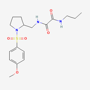 molecular formula C17H25N3O5S B2833216 N1-((1-((4-methoxyphenyl)sulfonyl)pyrrolidin-2-yl)methyl)-N2-propyloxalamide CAS No. 896286-60-5