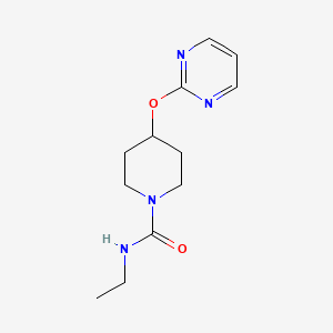 molecular formula C12H18N4O2 B2833224 N-ethyl-4-(pyrimidin-2-yloxy)piperidine-1-carboxamide CAS No. 1421501-58-7