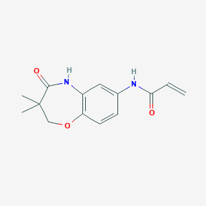 B2833236 N-(3,3-Dimethyl-4-oxo-2,5-dihydro-1,5-benzoxazepin-7-yl)prop-2-enamide CAS No. 2361656-45-1